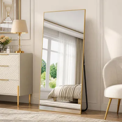 Immagine prodotto di Specchio a figura intera, 171x76 cm, specchio HD, cornice in alluminio dorato