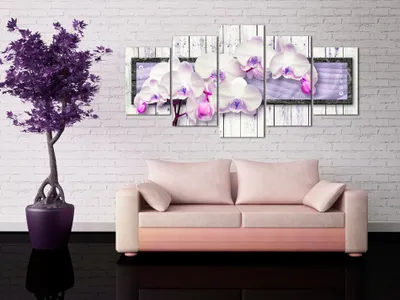 Produktbild von Akustikbild Blumen 200x100 cm Bilder Akustikschaum Hochleistungsschallabsorber Schallschutz Leinwand 5 tlg Wandbild Raumakustik Schalldämmung b-A-0004-b-p