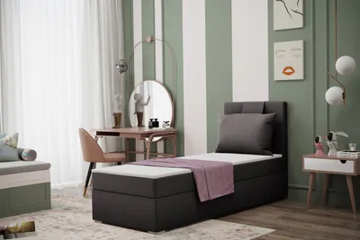 Obrázek produktu pro Kaiser Möbel skříňová postel s matrací AMANDA 100 cm tmavě šedá