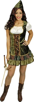 Produktbild von K31250590-36-38 Damen Robin Hood Kostüm Kleid Gr.36-38