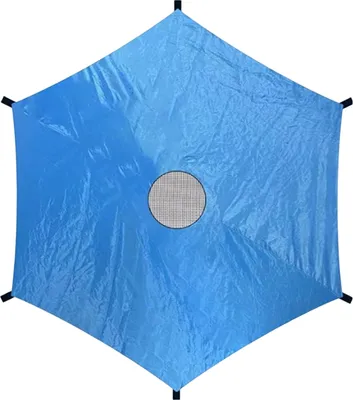 Produktbild von 6/8/10/12/14 Fuß lange Trampolin-Sonnenschutzabdeckung, UV-beständiges, wasserdichtes Oxford-Tuch, universelle 6-Stangen-Trampolin-Überdachung, Sonnenschutz, regendichte Zeltabdeckung