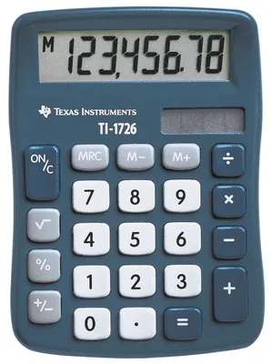 Produktbild von Texas Instruments TI-1726 Taschenrechner, Dualpower (Solar und Batterie)