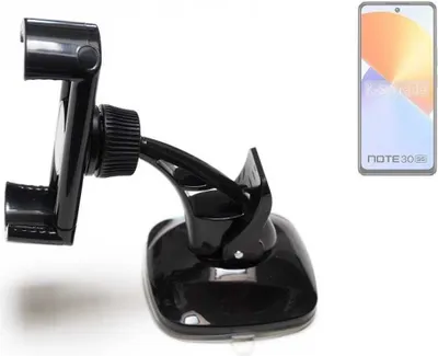 Produktbild von K-S-Trade kompakte Handy-Halterung Windschutzscheibe kompatibel mit Infinix Note 30 5G Armaturenbrett schwarz Autohalterung KFZ Halter