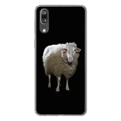 Produktbild von MuchoWow® Handyhülle Schutzhülle Hülle für Huawei P20 Schafe - Nutztiere - Schwarz Silikon Softcase Handy Hülle - Hardcover