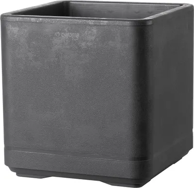 Image de Pot de fleurs cube - DEROMA - Cosmo - Anthracite - Avec réserve d'eau - Roulettes - 38 cm