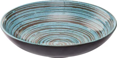 Produktbild von APS 85222 Schale CANCUN, Melamin, Ø 31 cm, Höhe 8 cm, türkis/braun