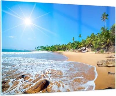Produktbild von Bilder auf glas - Insel Landschaft Maledivie Freiheit - 100x70cm - Glasbilder - Wandbilder - Kunstdruck - Wanddekoration aus Glas - Glas Bilder - Wandbild auf Glas - GAA100x70-2391