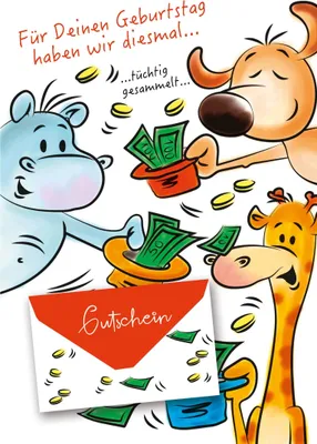 Produktbild von Geburtstag  Geldkarte - Glückwunschkarte im Format 11,5 x 17