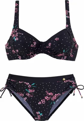 Produktbild von LASCANA Bügel-Bikini schwarz-bedruckt Größe 44 E