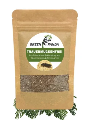 Produktbild von GreenPanda Trauermückenfrei - 40g Pflanzenschutzmittel Trauermücken Larven - effektiv Trauermücken in Wohnung bekämpfen - Pulver