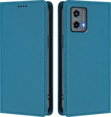 Image de Etui en cuir pour Motorola Moto G 5G 2023, étui magnétique en cuirPolyuréthaneavec stand Lake bleu
