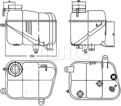 Produktbild von MAHLE Ausgleichsbehälter Kühlmittel passend für MERCEDES-BENZ S-Klasse Limousine (W140) Kühlwasser CRT 120 000S