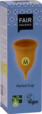 Zdjęcie produktu dla Fair Squared Period Cup M | 12 ml | wykonany z naturalnej gumy | wegański | wielokrotnego użytku | idealny do uprawiania sportu, podróży i na noc