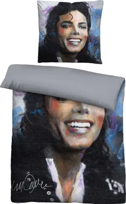 Produktbild von SID MAURER Mikrofaser Bettwäsche 0561803 MICHAEL JACKSON color: silber/grau, size: 1x 155x220 cm + 1x 80x80 cm