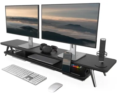 Immagine prodotto di Supporto per monitor in legno, nero, 120 cm