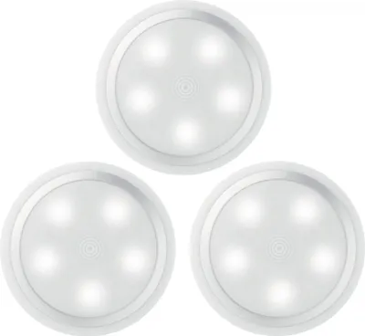 Produktbild von 3 x LED Nachtlicht mit Touch Sensor mit 3M Kleber Batterie betrieben 5 Led´s