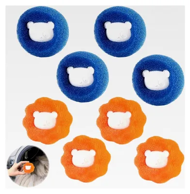 Produktbild von 8 Stück Tierhaarentferner für die Waschmaschine, wiederverwendbare Fusselentferner für Tierhaare, Katzenhaarentferner, Anti-Fussel-Bälle, Flusenfilter zur Entfernung von Tierhaaren