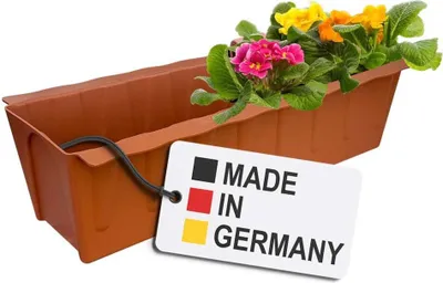 Produktbild von BURI Euro-Paletten Blumenkasten | 37,3cm Terrakotta | Pflanzkasten für Europalette Palette | Balkonkasten | Blumentopf | aus stabilen Kunststoff |  Germany