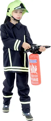 Produktbild von Feuerwehrmann Kostüm für Kinder mit Helm, Größe:116/122