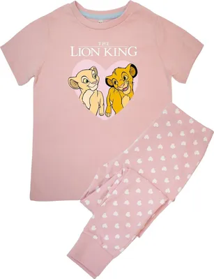Immagine prodotto di Il Re Leone - Pigiama con pantaloni lunghi per bambina a maniche corte BI55087 (104) (rosa baby)