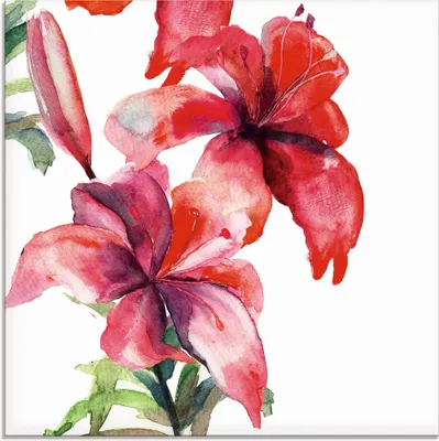 Produktbild von ARTland Glasbild Lilien Größe: 30x30 cm