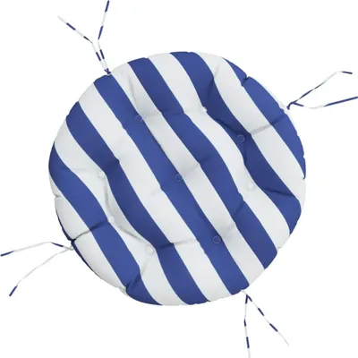 Obrázek produktu pro vidaXL Polštář kulatý modrý a bílý pruhovaný Ø 60 x11 cm Oxford Fabric