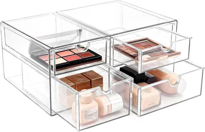 Produktbild von Weißer Kosmetik-Organizer für das Badezimmer mit 4 Schubladen für Schmuckutensilien