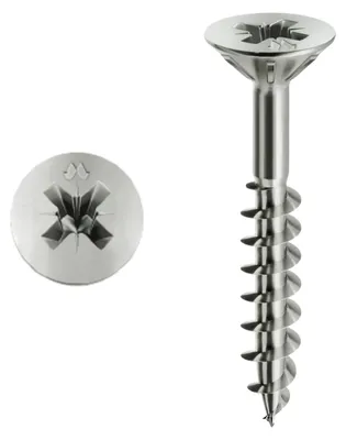 Zdjęcie produktu dla Śruba do głowicy cylindrów MUSTAD Panelvit z łbem Pozidriv – gwint pełny – ocynkowana na biało – Ø5x100 mm – opakowanie 200 sztuk – PVACZP501000B8C