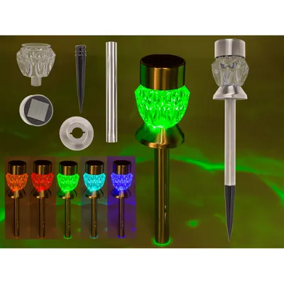 Produktbild von Gartenstecker Prisma, 3-farbig sort., Solarzelle