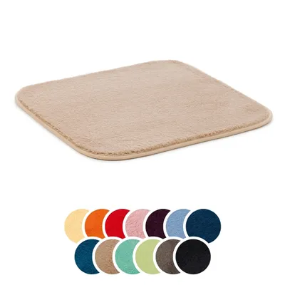 Produktbild von liebling Badteppich, 100% Polyester, mit Anti-Rutsch Beschichtung, saugstark, Serie Santos, 50 x 45 cm, 1500 g/m², bei 30 Grad waschbar, sand