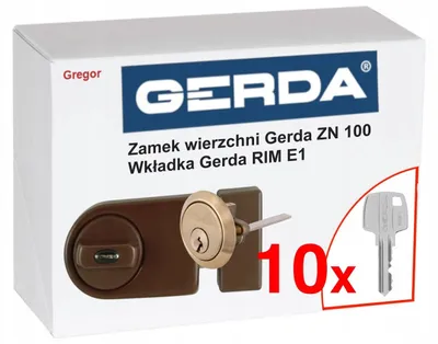 Produktbild von Gerda ZN100 Aufschraubschloss braun mit 10 Schlüsseln