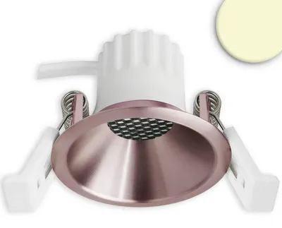 Produktbild von Isoled LED Einbaustrahler BACK45, rosegold, rund, 5W, CRI90, 2700K, rückversetzt, Honeycomb, dimmbar 117277