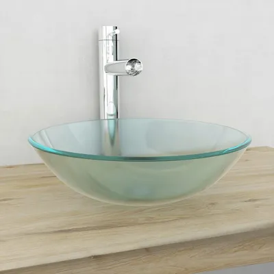 Image de vidaXL Lavabo en verre trempé 42 cm mat