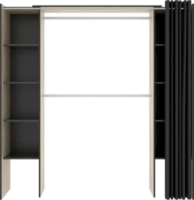 Produktbild von Kleiderschrank Kleiderschranksystem - B. 110/180 cm - Eichefarben & Anthrazit - DORIAN
