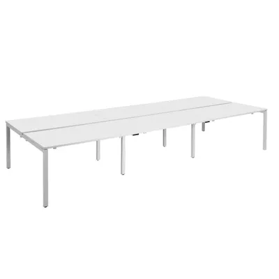 Produktbild von PAPERFLOW easyDesk Doppelschreibtisch weiß rechteckig 4-Fuß-Gestell weiß 480,0 x 166,0 cm