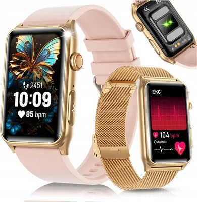 Zdjęcie produktu dla Smartwatch Damski Zegarek Ekg Hrv Pomiar Cukru Ciśnienia Tempertatura Bmi