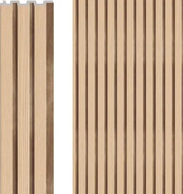 Obrázok produktu pre VOX Lamellová stena LINERIO – 3D MDF stenový panel – akustická doska – 2,65 m x 16 – M-LINE – prírodná farba