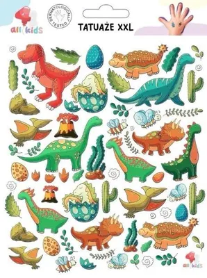 Immagine prodotto di Tatuaggi lavabili per bambini Dinosauri XXL - All4Kids
