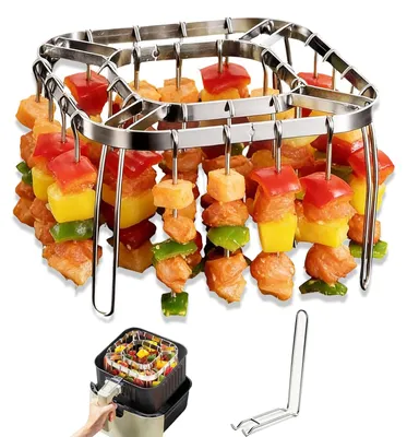 Airfryer-Zubehör mit 28 Spießen, 304 Edelstahl, klappbar
