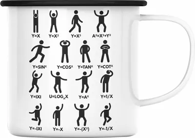 Produktbild von Trendation - Mathe Gleichungen Lustige Emaille Tasse Geschenk Mathelehrer Mathematik Spruch (Schwarz)