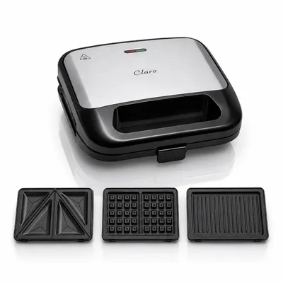 Produktbild von ARSA GO Claro Uno Sandwichmaker 3 in 1 1000W Sandwichtoaster Kontaktgrill Waffeleisen Wechselplatten