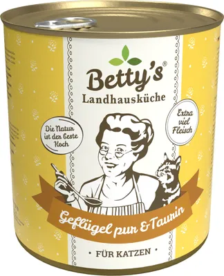 Produktbild von Bettys Landhausküche 6 x 800g Geflügel pur Katzenfutter