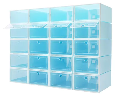 Obrázek produktu pro Úložné boxy, stohovatelný design, odolná konstrukce, modrá barva