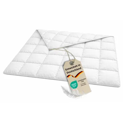 Zdjęcie produktu dla lekka kołdra puchowa, 135x200 cm, kołdra letnia, 70% puchu / 30% pierza, odpowiednia dla alergików, Bodyprotect