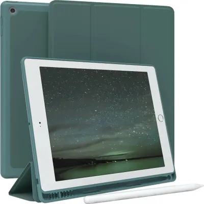 Produktbild von EAZY CASE Smartcase mit Stifthalter für Apple iPad 2017 / 2018 (5./6. Gen.) Hülle mit Stifthalterung, Tablet Cover aufstellbar 9,7 Zoll in Grün