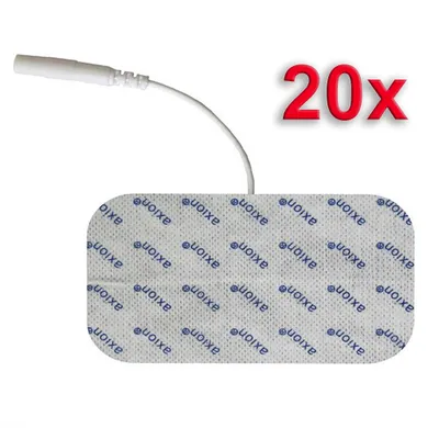 Productafbeelding van axion® elektrodenpads, geschikt voor Prorelax, Promed, axion - 10x5cm, 2mm aansluiting, 20 stuks, zelfklevende TENS/EMS-elektroden