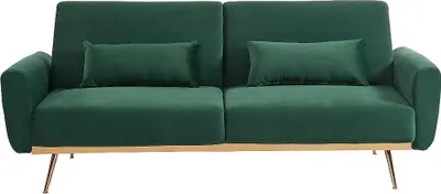 Produktbild von lAUNEI 3-Sitzer Schlafsofa mit Schlaffunktion aus Velours - Farbe grün