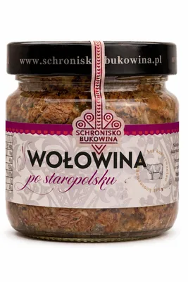 Zdjęcie produktu dla Wołowina po staropolsku z galaretką 180 g – Schronisko Bukowina