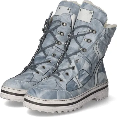 Produktbild von Krisbut Damen Schnürstiefeletten/ Winterstiefeletten Blau Glattleder Größe: 39