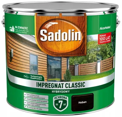 A can of Sadolin Classic Hybrid wood stain for exterior use.